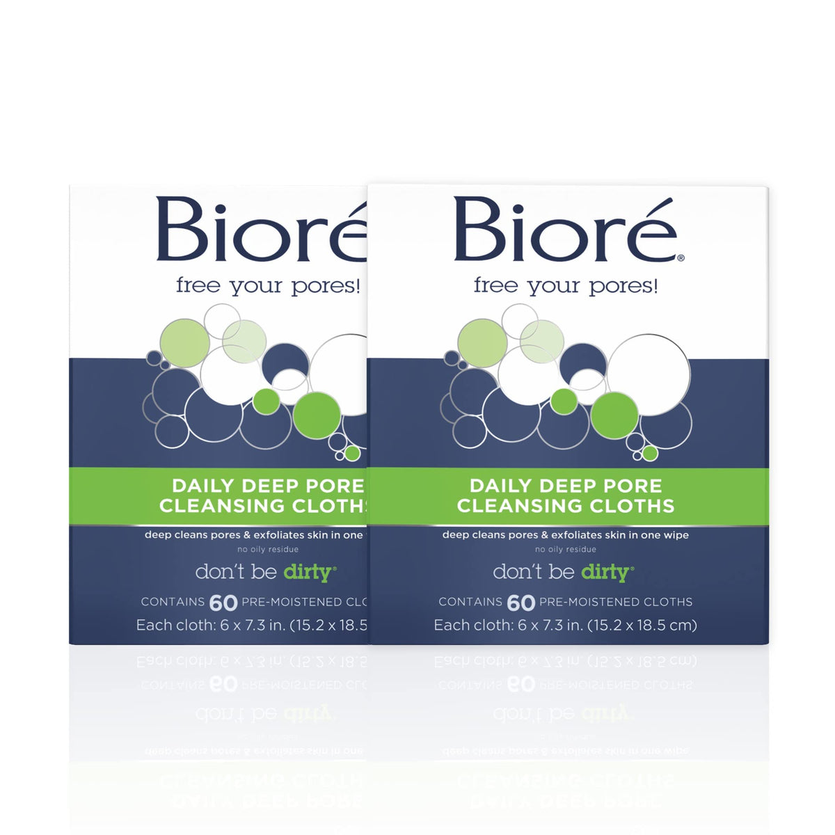 Bioré Daily Makeup Removing Cloths 60Ct front view with packaging