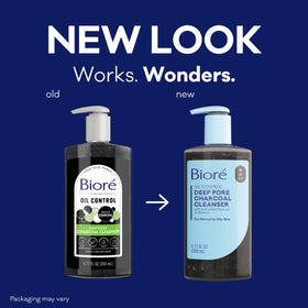 Bioré Deep Pore Charcoal Face Wash back view with ingredients