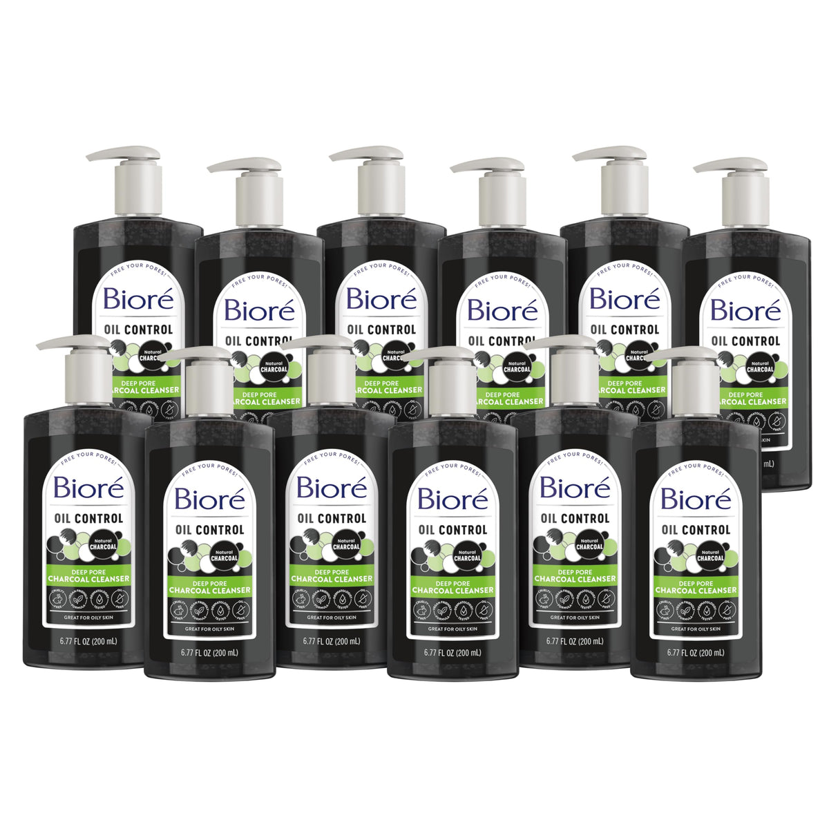 Bioré Deep Pore Charcoal Face Wash front view 6.77 oz