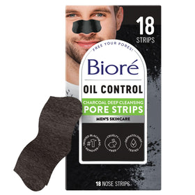 Bioré Men's Charcoal Deep Cleansing Pore Strips packaging front view