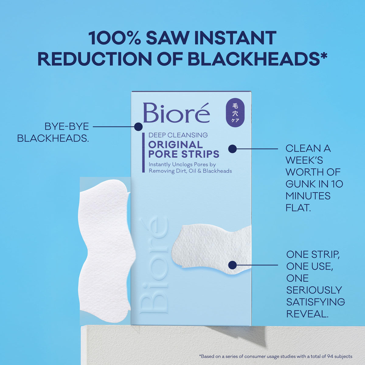 Bioré Original Blackhead Remover Strips back view packaging