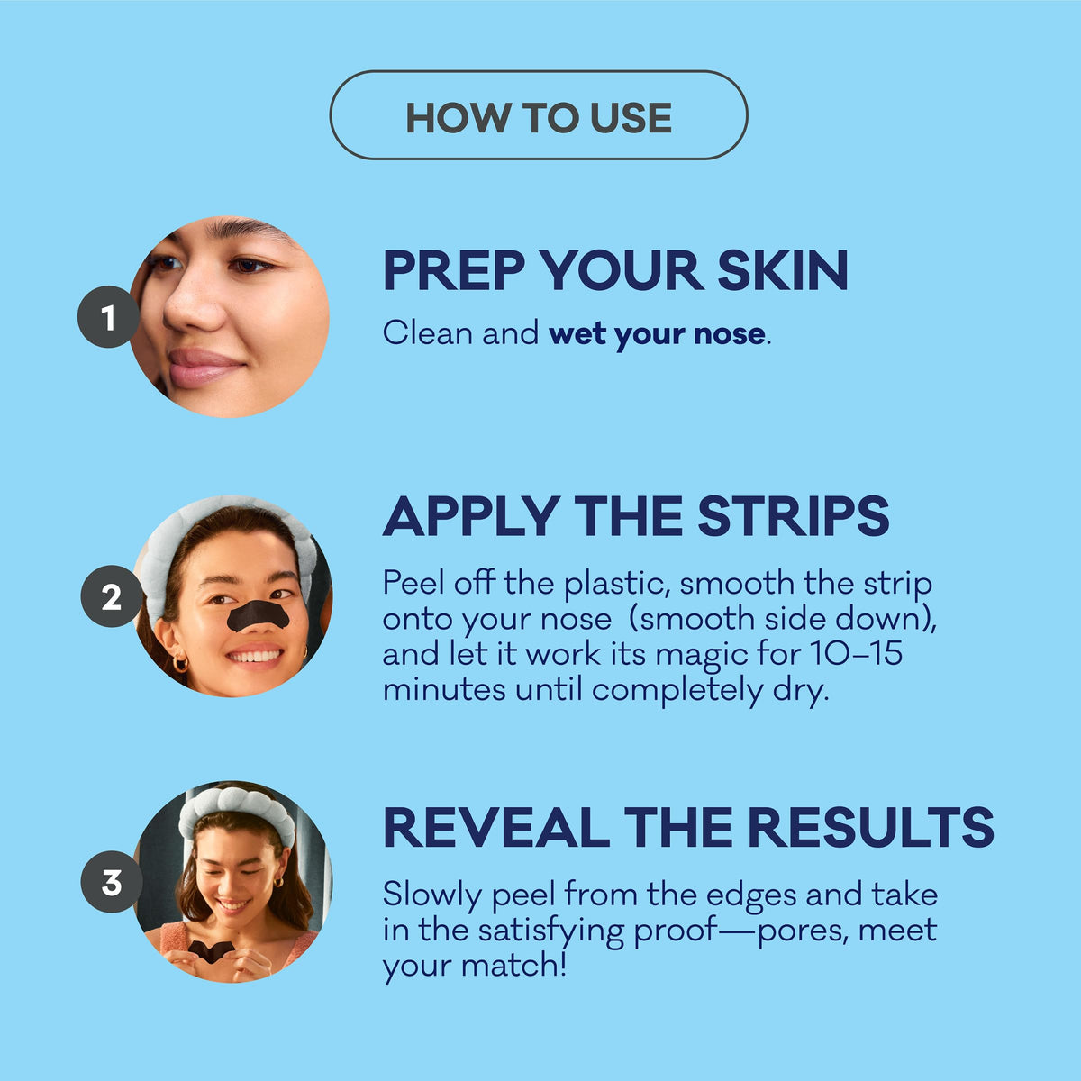 Bioré Pore Strips displayed with instructions