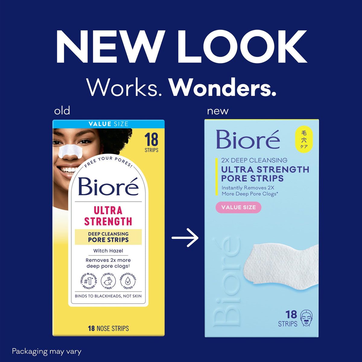 Bioré Pore Strips showing natural witch hazel ingredients