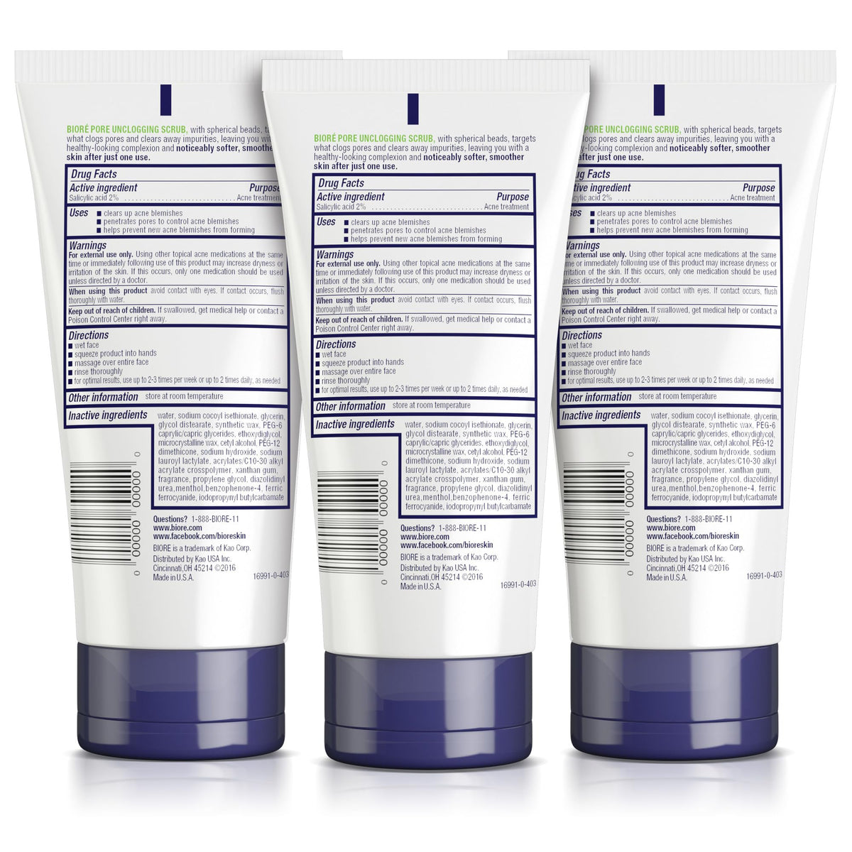 Bioré Pore Unclogging Scrub application on skin