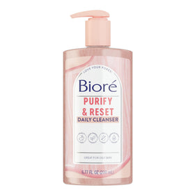Bioré Rose Quartz + Charcoal Daily Purifying Cleanser front view