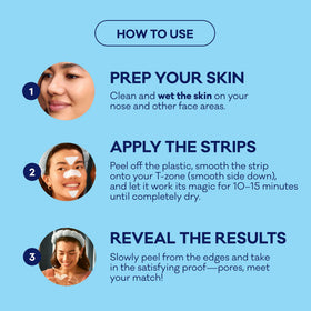 Bioré T-Zone Blackhead Remover Strips displayed with instructions