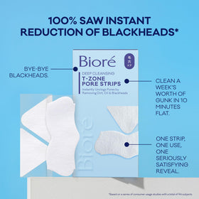 Bioré T-Zone Blackhead Remover Strips showing three unique shapes