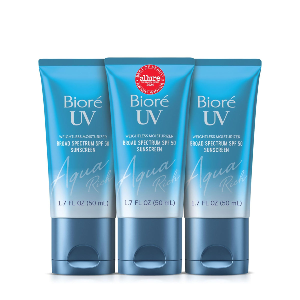 Bioré UV Aqua Rich Moisturizer SPF 50 front view packaging