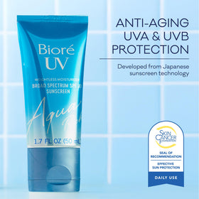 Bioré UV Aqua Rich SPF 30 Daily Moisturizer Sunscreen application on skin