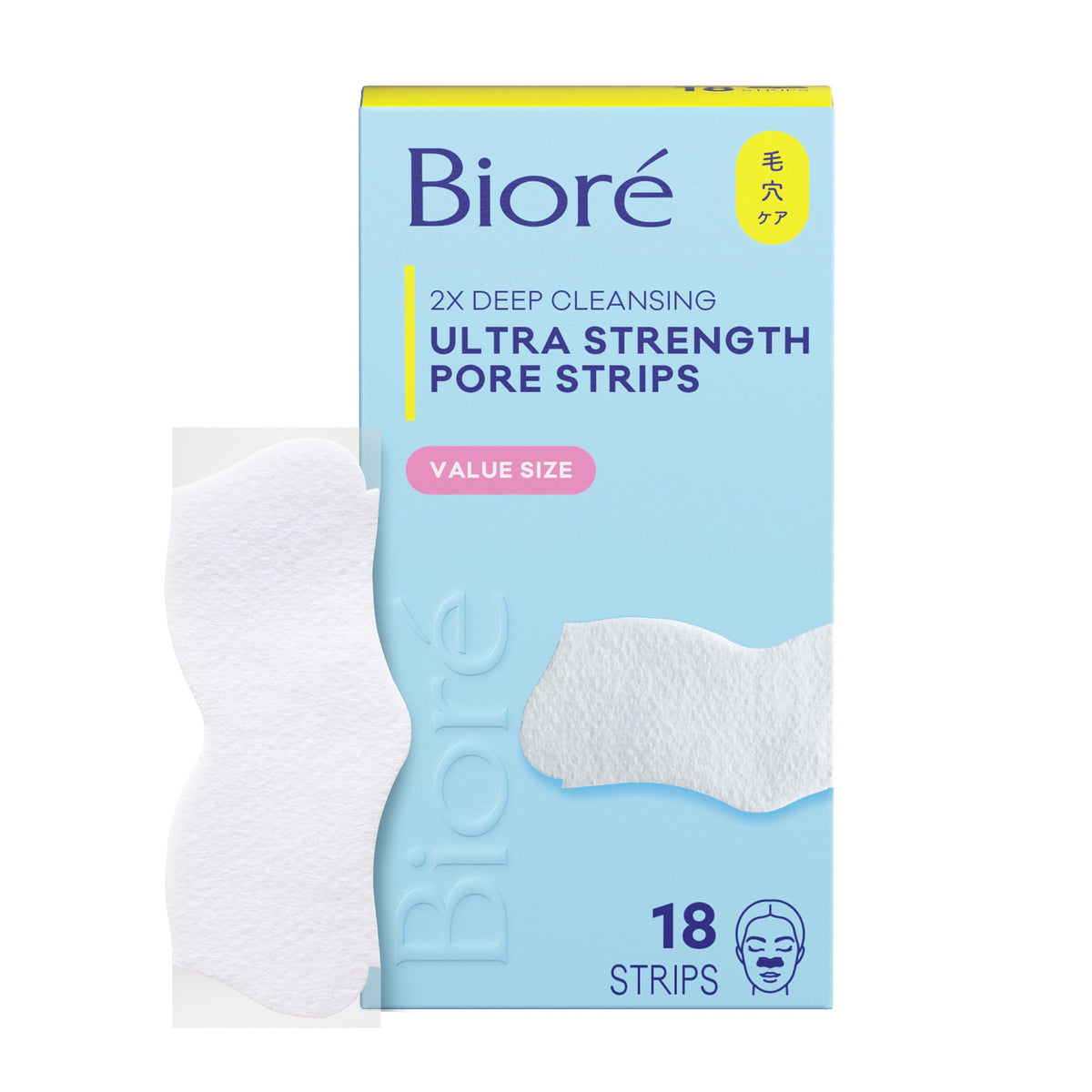 Bioré Witch Hazel Blackhead Remover Pore Strips packaging front view