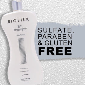 BioSilk Silk Therapy Conditioner 34 oz in use on hair