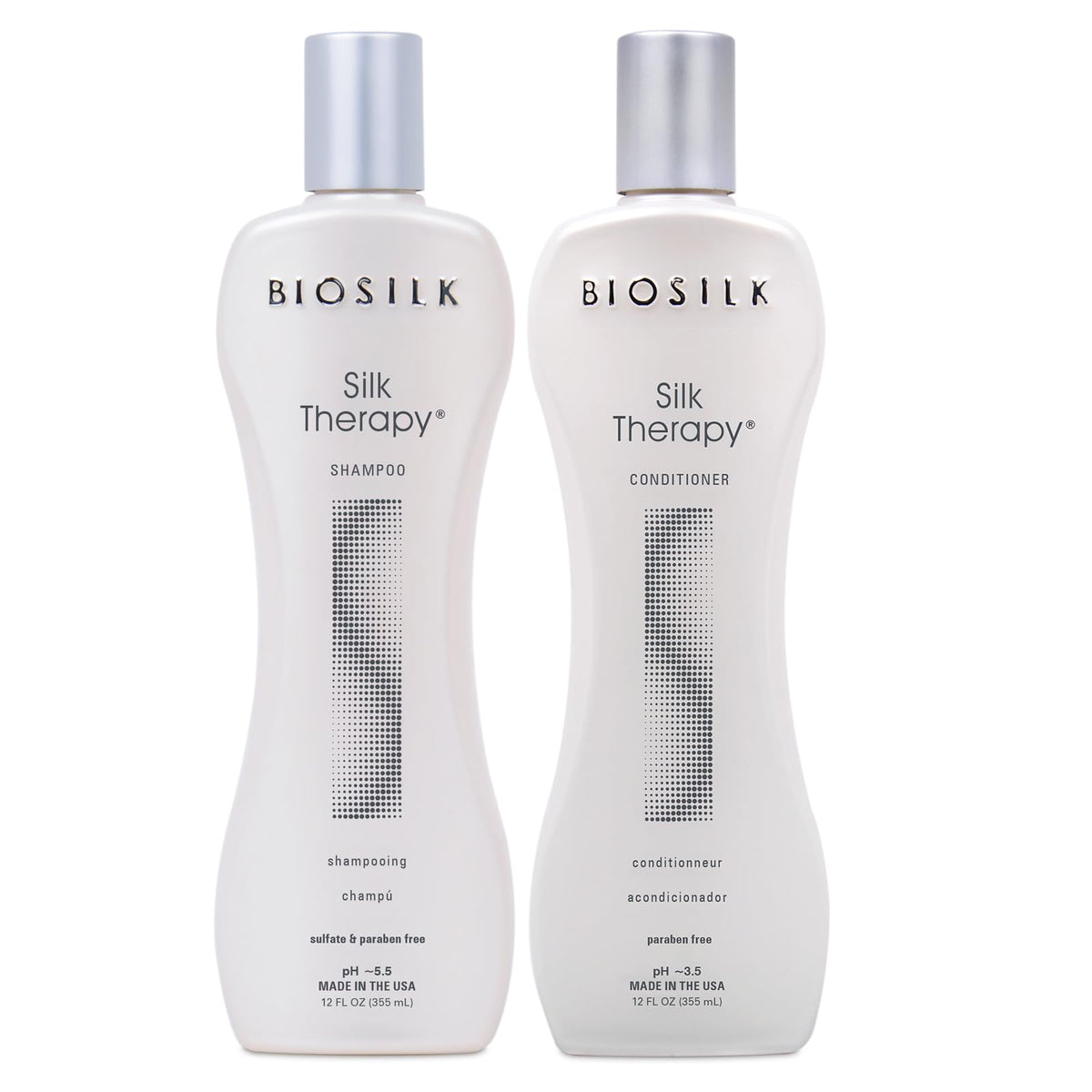 BioSilk Silk Therapy Duo Set Shampoo and Conditioner front view