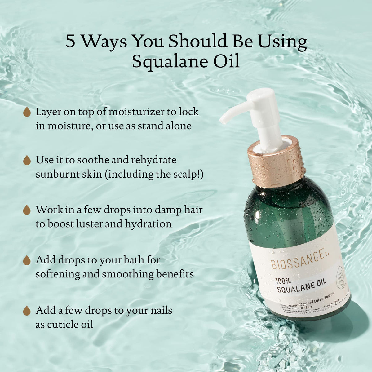 BIOSSANCE Squalane Oil bottle with dropper