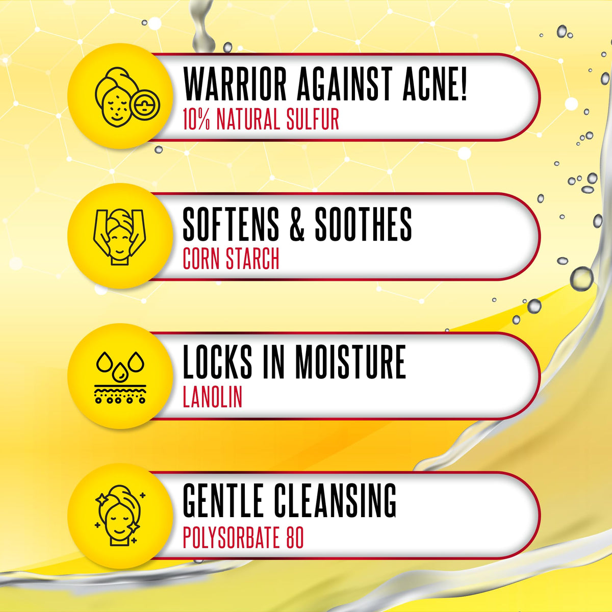 Biosulfur Acne Bar Soap lathering on skin