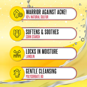 Biosulfur Acne Bar Soap lathering on skin