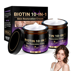 Biotin 10-in-1 Skin Restoration Cream front view with packaging