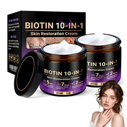 Biotin 10-in-1 Skin Restoration Cream front view with packaging