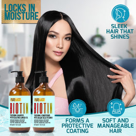 Biotin Shampoo and Conditioner Set side view