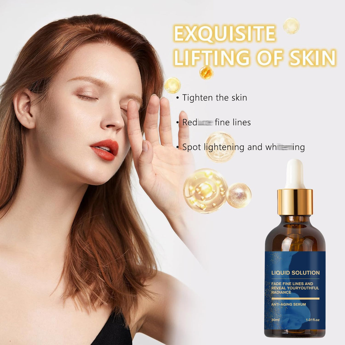 Biuhorey Liquid Solution Anti Aging Serum 3pcs application on skin