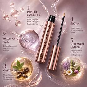 BIYSBER Eyelash Growth Serum on a vanity with makeup