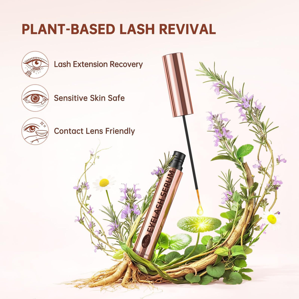 BIYSBER Eyelash Growth Serum with natural ingredients displayed