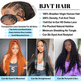 BJVT 13x6 Deep Wave Lace Front Wig back view