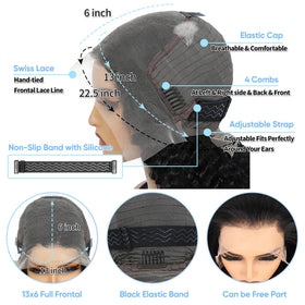 BJVT 13x6 Deep Wave Lace Front Wig close-up of lace