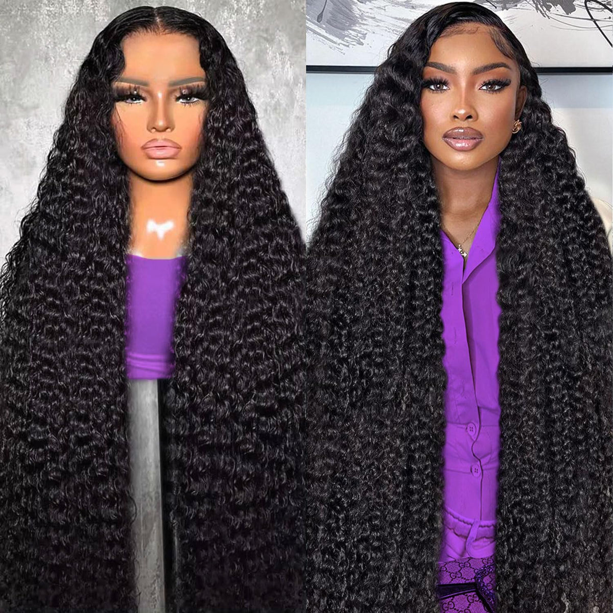 BJVT 13x6 Deep Wave Lace Front Wig front view