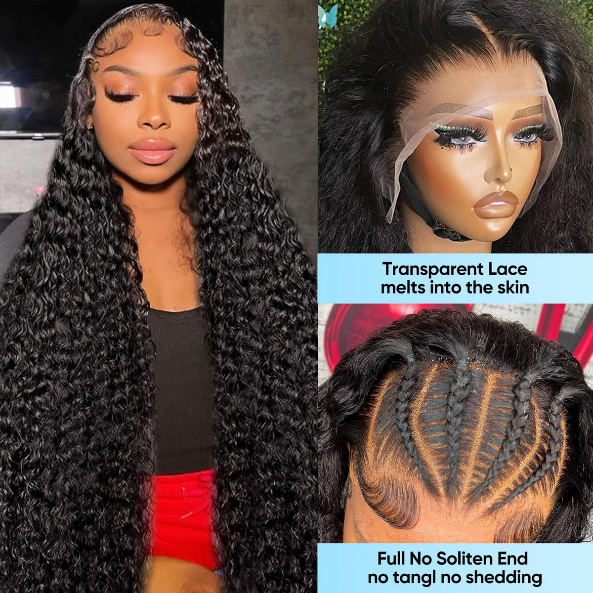 BJVT 13x6 Deep Wave Lace Front Wig side view