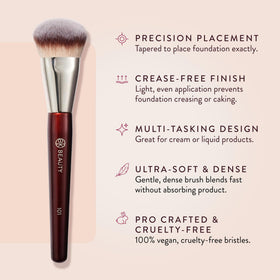BK BEAUTY 101 Contoured Foundation Brush with packaging