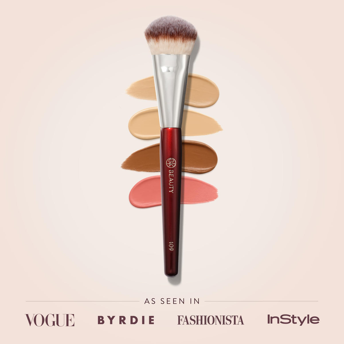 BK BEAUTY 109 Mini Contoured Foundation Brush side view