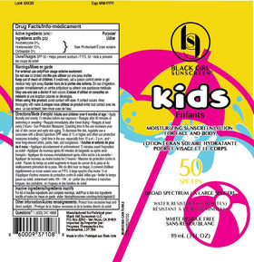 BLACK GIRL SUNSCREEN Kids SPF 50 Lotion packaging