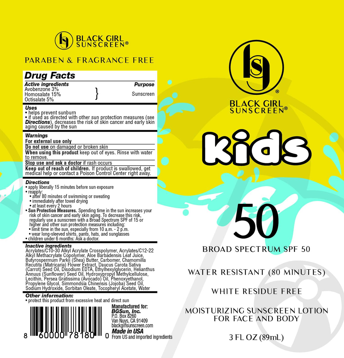 BLACK GIRL SUNSCREEN Kids SPF 50 Lotion texture on hand