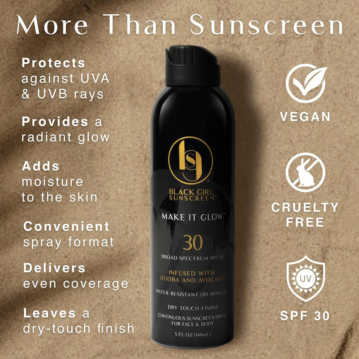 BLACK GIRL SUNSCREEN Make It Glow Spray SPF 30 side view