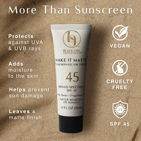 BLACK GIRL SUNSCREEN Make It Matte SPF 45 Gel packaging
