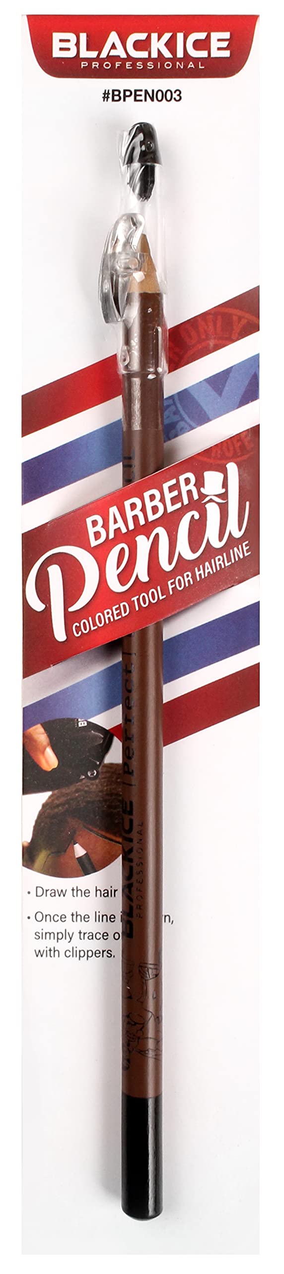 Black Ice Spray Barber Pencil Tan front view