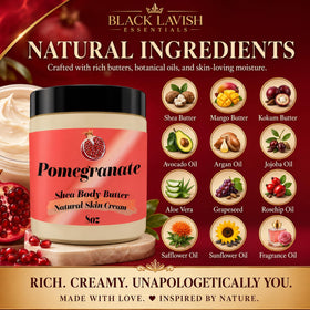Black Lavish Essentials Ultra-Soft Shea Body Butter 8oz application on skin