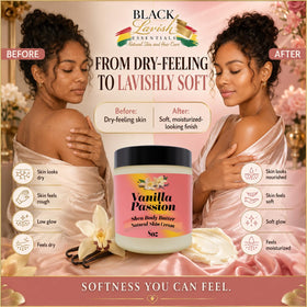 Black Lavish Essentials Ultra-Soft Shea Body Butter application on skin