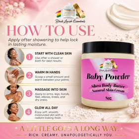 Black Lavish Essentials Ultra-Soft Shea Body Butter in a bathroom setting