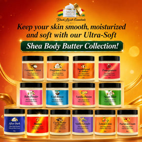 Black Lavish Essentials Ultra-Soft Shea Body Butter with flowers