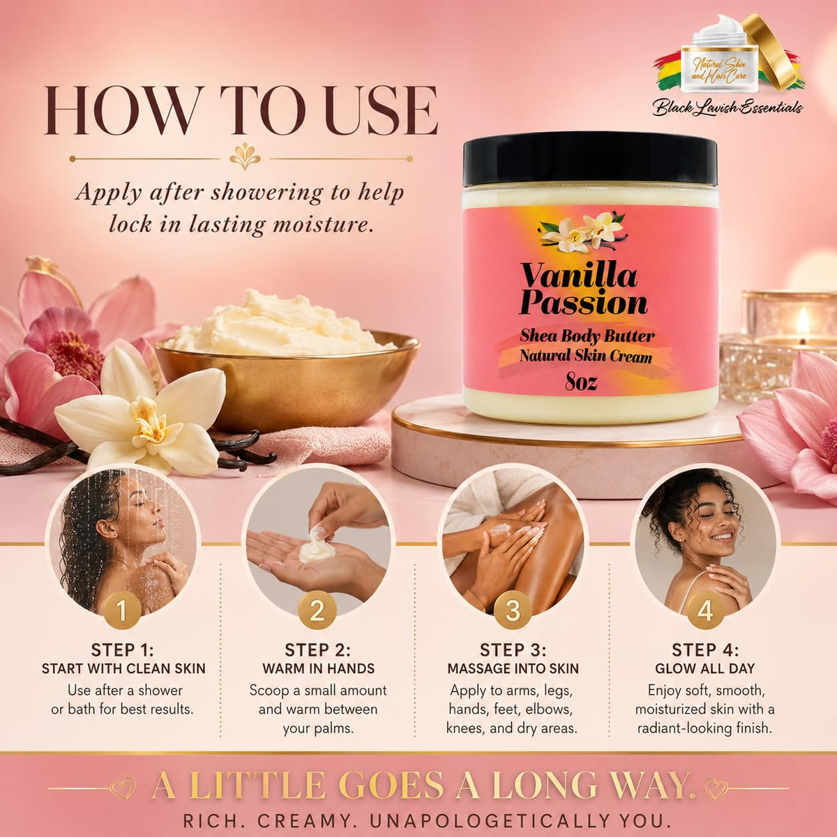 Black Lavish Essentials Ultra-Soft Shea Body Butter with natural oils