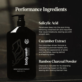 Black Wolf Body Wash showing rich lather on skin