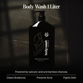 Black Wolf Salicylic Acid Body Wash 1L bottle with label
