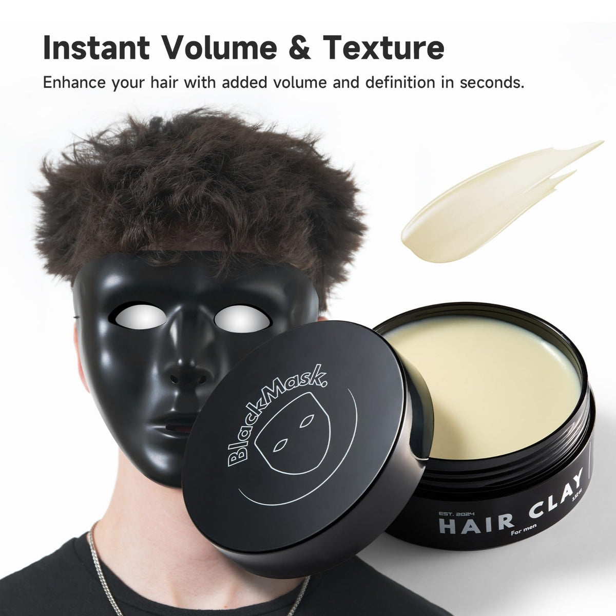 BlackMask Hair Clay styling application