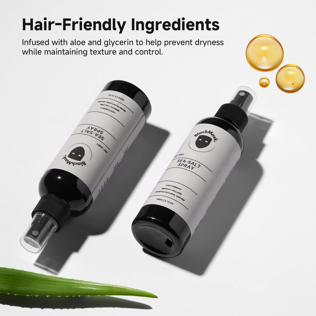 BlackMask Sea Salt Spray for Men in a beach setting