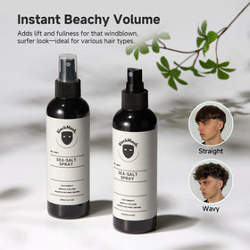BlackMask Sea Salt Spray for Men lifestyle scene on a bathroom counter