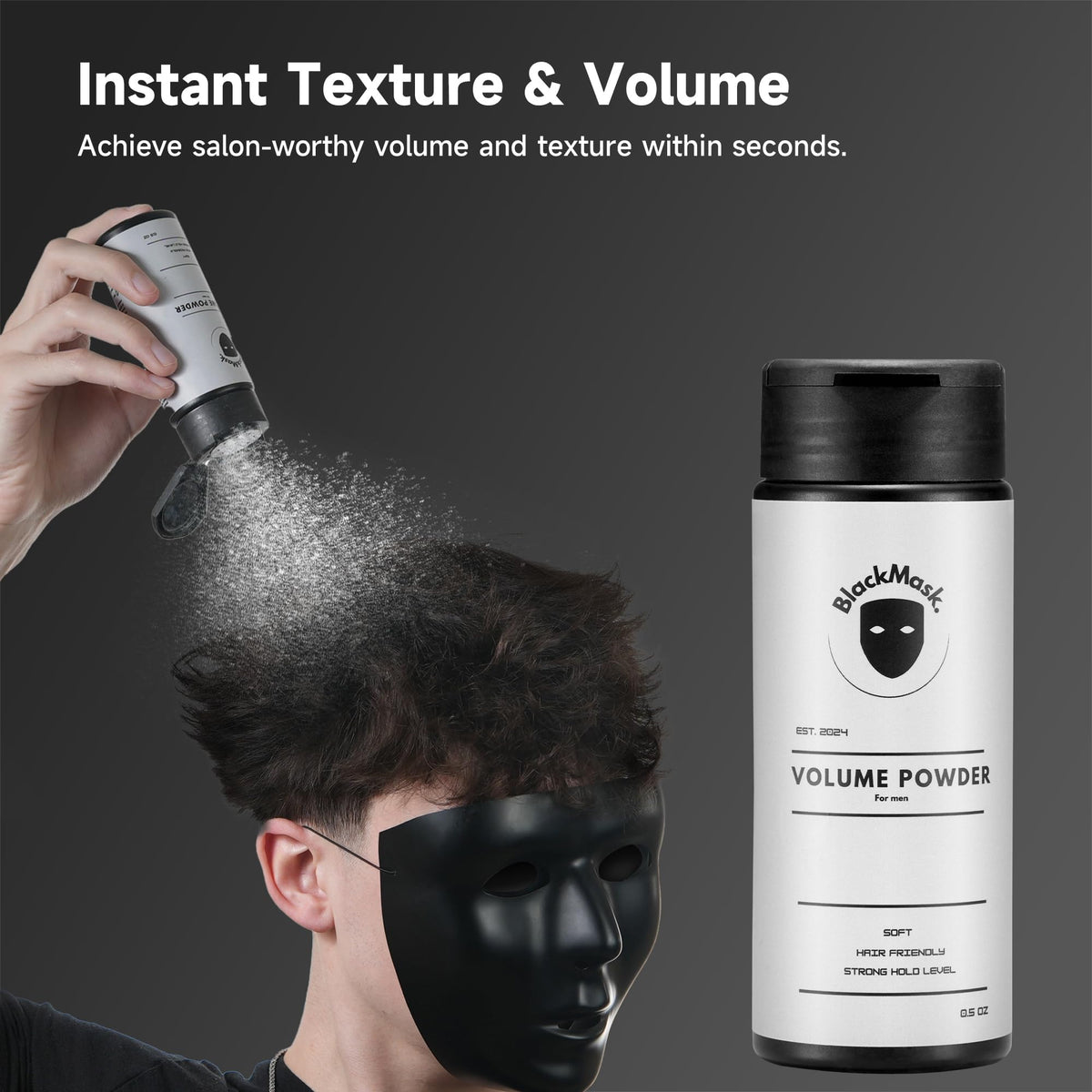 BlackMask Texture Powder for Men side view showing texture