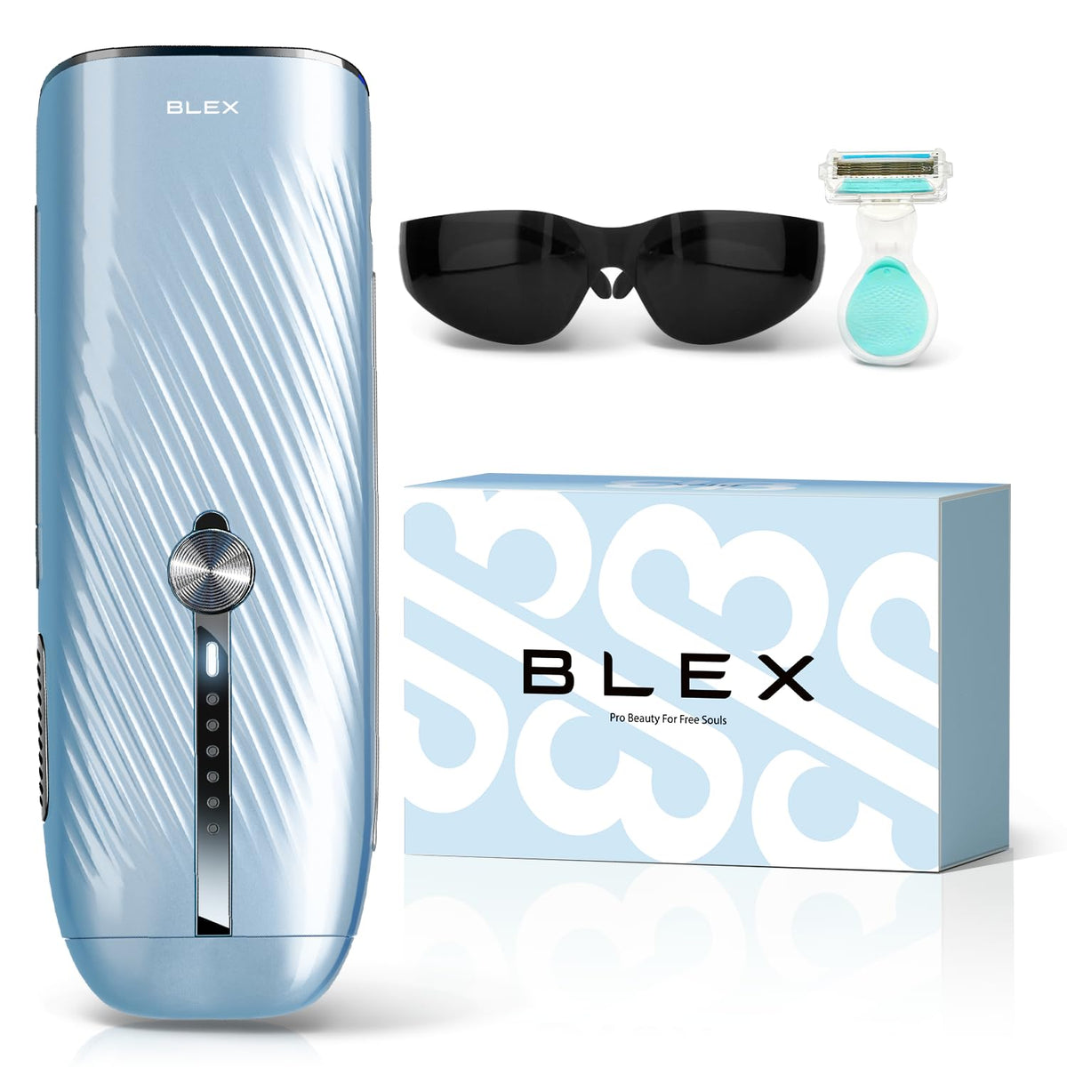 Blex Laser Hair Removal Device front view with power button
