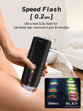 Blex Laser Hair Removal Device packaging display