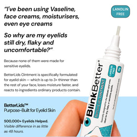 BlinkBetter Eyelid Ointment 10g application on eyelid